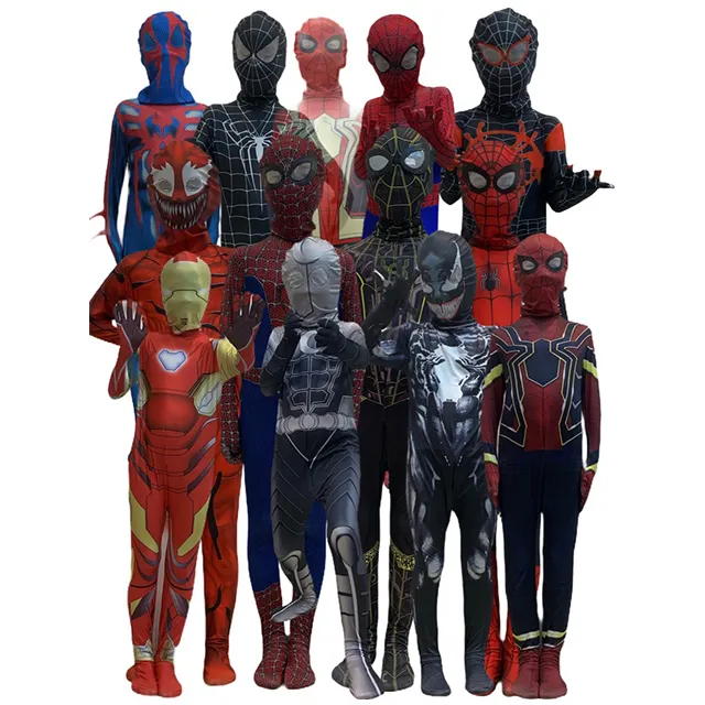Tv & Movie Red Black Spider Man Suit Spider-man Zentai Iron Costumes Children Kids Spiderman Costume Cosplay Party Clothing