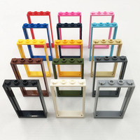 Briques MOC 1x4x3 1x4x6 Points Cadre de porte Cadre de fenêtre Plastique Multicolore Petites particules Compatibles Mini briques de construction Jouets pour enfants
