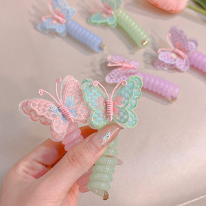 Linda Diadema con Forma de Mariposa y Flores, con Alta Elasticidad, para Mujeres y Niñas, Banda de Plástico Tipo Cable Telefónico - Product Image 5