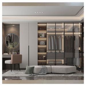 Armoire coulissante en verre sur mesure pour femme moderne, design intégré durable, fabrication directe d'usine - Product Image 1