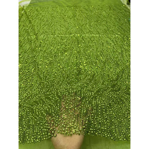 Noir brodé autriche 2024 perles lourdes de haute qualité paillettes <span class=keywords><strong>Net</strong></span> dentelle tissu matériel pour robe - Product Image 4