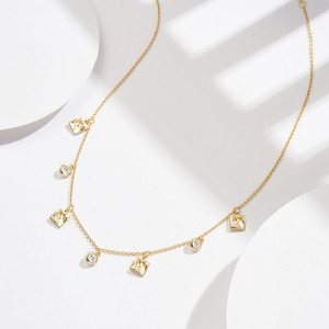 हॉट बिक्री फैशन 925 स्टर्लिंग सिल्वर चोक हार परिपत्र आयताकार आयताकार जिरकॉन न्यूनतम हार महिला गहने पार्टी उपहार - Product Image 5