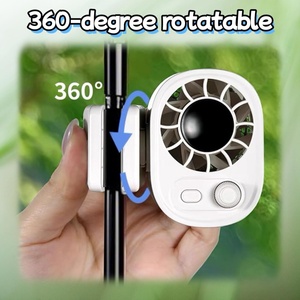 Mini ventilateur USB portable avec écran LED, réglage de la vitesse 0-100, rechargeable, design à clipser personnel pour utilisation en extérieur sous parapluie - Product Image 4