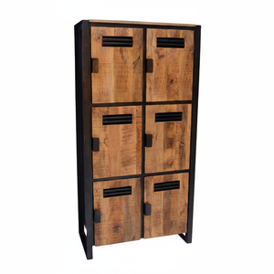 Modern Six-Door Solid Wood Metal Living Room <b>Cabinets</b> Wardrobes Home Decor Farmhouse Bathroom School Application Home Furniture - Product Image 2