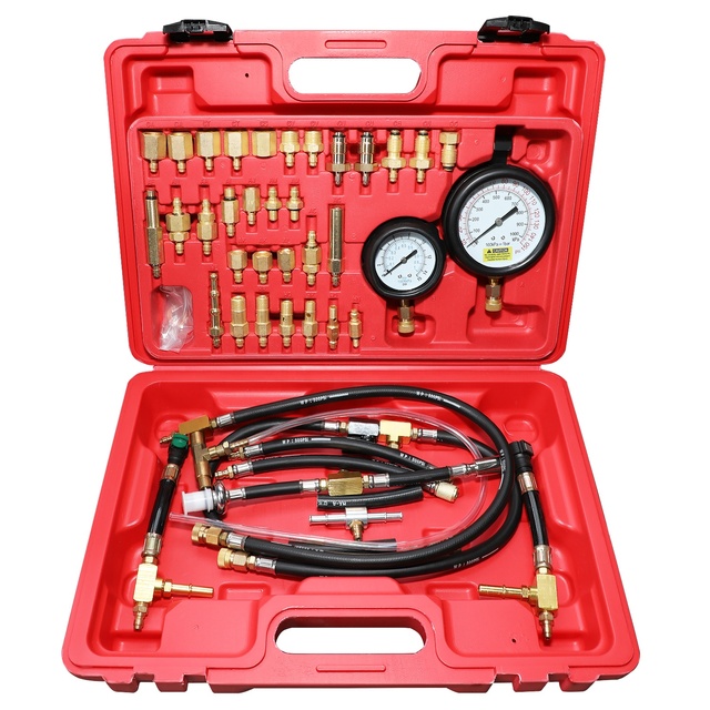 41PCS Master Fuel Pump Injection Pressure Tester Gauge Kit TU-443  System Kit with Dual Gauge