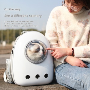 Portable Transparent Pet <b>Backpack</b> Breathable Space Capsule <b>Cat</b> <b>Backpack</b> Large Capacity Side Opening Pet Bag For Outdoor - Product Image 3