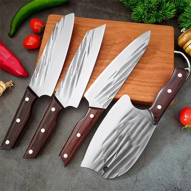 Volledige Tang Keukenmes 5Cr15 Rvs Chef Messen Snijden Snijden Butcher Viking Messen Voor Vlees Groente Koken Tool