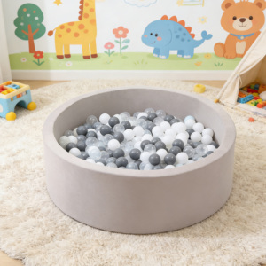 Conjunto de Juegos de Espuma para Niños, con Zona de Escalada, Gateo, Deslizamiento y Piscina de Pelotas Redonda para Bebés - Product Image 5