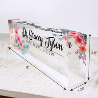 Plaque de Slogan de bureau rectangulaire en verre plexiglas, bloc de Logo en acrylique PMMA, bloc de Logo coloré personnalisé pour la Promotion