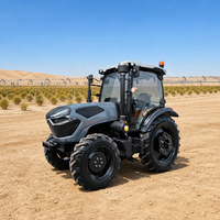 Tracteur agricole dynamique 80 CV 4x4 avec cabine climatisée, forte pression hydraulique, levage élevé et moteur à couple élevé pour travaux intensifs