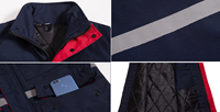 Gilet de sécurité d'hiver en gros avec bande réfléchissante, en coton thermique et toile de polyester, vêtement de travail haute visibilité pour la construction