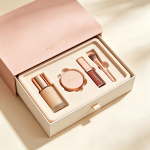 OEM Custom Luxury Drawer Cosmetic <b>Box</b> with Pulp Insert & Gold Foil Logo - Eco-Friendly Rigid Cardboard Packaging for <b>Makeup</b> - Product Image 2