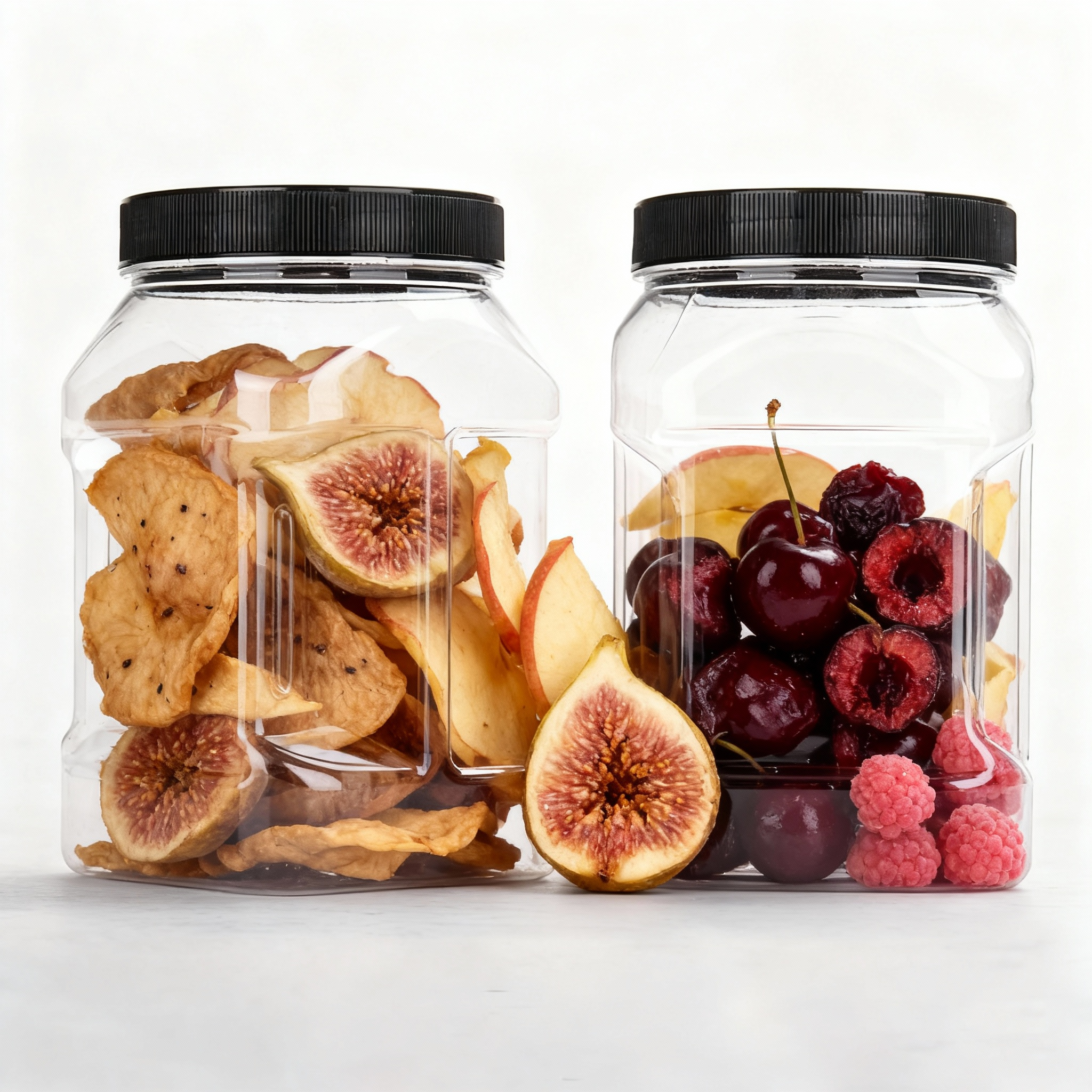 Custom Logo 1500ml Wide Mouth Plastic Square Jar Clear Empty Storage Containers PET Plastic Jar for Dry Fruits with Lid
