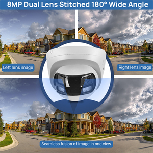 Dual-Lens Panoramic 4K 8MP AI Security POE <strong>IP</strong> <strong>Camera</strong> with Human/Vehicle Detection Active Deterrence Turret <strong>Network</strong> <strong>Camera</strong> - Product Image 4