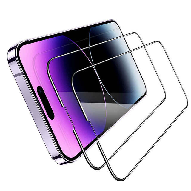 Custom HD Clear Coverage Mobile Phone Waterproof Tempered Glass Film Screen Protector for Iphone 14 15 16 17 Series
