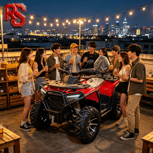 Raxen <span class=keywords><strong>Quad</strong></span> <span class=keywords><strong>ATV</strong></span> 4x4 400cc avec levier de vitesses, jantes en alliage extra larges de 12 pouces, pour location en station balnéaire - Product Image 1