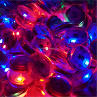 Mini lampe torche ronde ultra-fine de 17 mm de diamètre, rouge, bleue, verte, trois couleurs, étanche, pour sacs d'école, chaussures, jouets