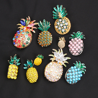 Groothandel Luxe Parel Fruit Ananas Diamant Ingelegde Broches Legering Speld Accessoires Gouden Ananas Emaille Nieuwe Bulk