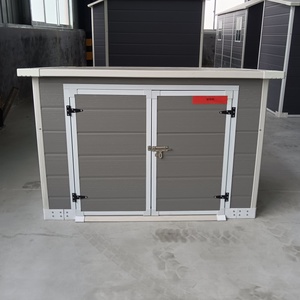 Armario de Almacenamiento Horizontal de Plástico para Exteriores <span class=keywords><strong>con</strong></span> Puerta <span class=keywords><strong>con</strong></span> Cerradura, <span class=keywords><strong>Caseta</strong></span> de Almacenamiento para Jardín, Caja de Almacenamiento de Herramientas para Patio - Product Image 1
