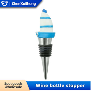Metal <b>Wine</b> <b>Stopper</b> Blue Sailboat Design Sealing Cap For <b>Wine</b> Bottle Beverage Seal - Product Image 4