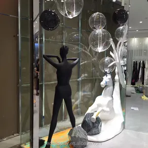 独角兽雕塑零售橱窗展示玻璃纤维独角兽雕像派对活动装饰独角兽