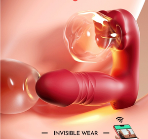 <span class=keywords><strong>Vibratore</strong></span> Indossabile Femminile con Ampia Apertura, Lingua Retrattile, Riscaldamento, Controllo Wireless tramite APP, Stimolazione Clitoridea - Product Image 5