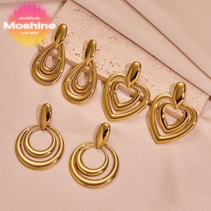 女士2024几何厚实结声明耳环女扭垂坠时尚耳钉时尚饰品礼品 - Product Image 1
