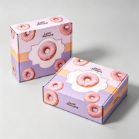 Boîtes en papier pliables écologiques de qualité alimentaire, style personnalisé, pour macarons, beignets, biscuits, pain, gâteaux, emballages de beignets, boîtes en papier de qualité supérieure