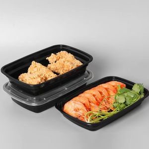 Contenedor de comida desechable rectangular de plástico PP <span class=keywords><strong>para</strong></span> comida de supermercado con tapa gruesa <span class=keywords><strong>para</strong></span> microondas y refrigerado - Product Image 1