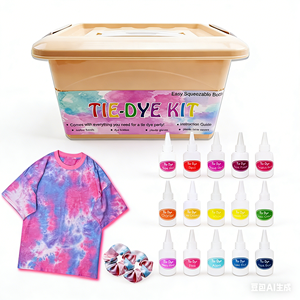 KHY Fashion Craft One-Step Set Kid Adult <span class=keywords><strong>Tie</strong></span> <span class=keywords><strong>Dye</strong></span> <span class=keywords><strong>Kit</strong></span> para pintura Oem Color the Powder Fabric DIY Cloth Art Supplies Art Sets - Product Image 1