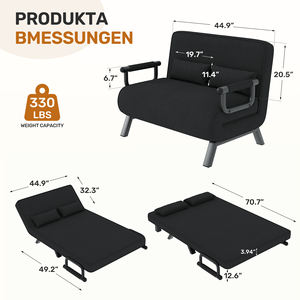 Sillón Reclinable Multifuncional 4 en 1 Convertible, Plegable, con Respaldo Ajustable, Sofá Cama para Dormitorio, Apartamento y Uso en Exteriores - Product Image 6