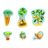 Puzzle Montessori en bois à poignées légères Légumes du jardin pour l'apprentissage des enfants en maternelle et cadeau pour tout-petits