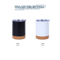 Base en liège blanc de qualité supérieure Double paroi en acier inoxydable gobelet de voyage écologique tasse isolée sous vide avec cuillère tasses à café