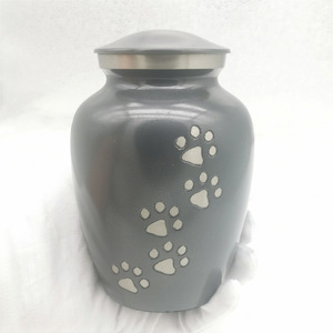 Urna Funeraria per Animali Domestici con Impronte di Zampe di Gatto e Cane in Lega di Alluminio, Urna per Cremazione di Animali Domestici - Product Image 2