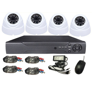 Système de surveillance AHD 4 canaux, kit de caméra dôme 720p avec stockage sur carte SD et vision nocturne pour la sécurité domestique - Product Image 1