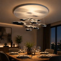 Plafonnier de salon Waterdrop, artistique et créatif, simple et unique, luminaire de restaurant en verre chromé électroplaqué