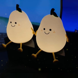 Pear Silicone Desk Light <b>Lamps</b> Pat Table <b>Lamp</b> Touch Light Led Silicone Animal Decorative <b>Lamps</b> Colorful Night Light Home Decor - Product Image 5
