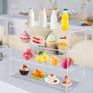 Vetrina Espositiva per Pasticceria a 3 Ripiani in Acrilico Trasparente con Porta Posteriore per Negozi e Caffetterie - Product Image 3