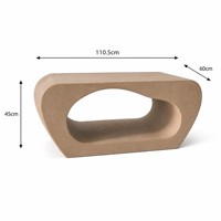Table basse Red Rock à base ouverte, design organique creux, pour salon, maison, en MDF