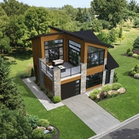 Maison de vacances préfabriquée à deux étages en structure acier, maison modulaire, chalet, suite de jardin, villa, casas préfabriquées, cabane