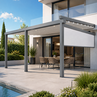 Pergola électrique à toit pliant avec capteur de pluie en option, directement de l'usine, pour café et cour commerciale