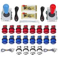 Kit Arcade Zero Delay pour 2 joueurs, encodeur USB pour PC Raspberry Pi, bouton poussoir, joystick 8 directions, boîte de jeu à monnayeur