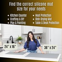 Tapis de protection multifonctionnel en silicone écologique anti-rayures et anti-salissures pour bord de comptoir de cuisine, qualité alimentaire