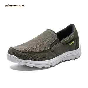 summer new fashion canvas shoes men's shoes lazy people slip on lightweight large size Old Beijing canvas shoes