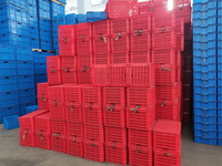 Panier de manutention en plastique 450*305*240mm, caisses de déménagement en plastique pour entrepôt de fruits et stockage de légumes