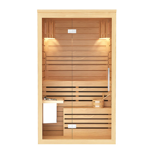 El último diseño de madera maciza para <span class=keywords><strong>1</strong></span> persona Sauna de infrarrojos para interiores Yoga Calefacción de madera para una sola persona Sauna de madera Seks Lay Down - Product Image 2