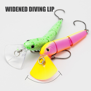 Leurre de pêche articulé type Minnow, leurre dur 6,7 cm 3,8 g, crankbait à action nageuse en S, hameçon simple, leurre artificiel pour achigan, <span class=keywords><strong>truite</strong></span>, perche - Product Image 6
