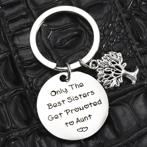 Porte-clés européen et américain en acier inoxydable en métal gravé «Best Sisters» Gift Explosion-Only Good Sister Token - Product Image 4