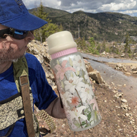 Bouteille isotherme florale en titane, tasse thermos sous vide, grande capacité, portable, pour les voyages en extérieur