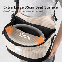Sac bandoulière mains libres avec soutien lombaire, sangle d'épaule rembourrée en nylon pour chien jusqu'à 7 kg, pour la promenade et le transport, avec siège de hanche